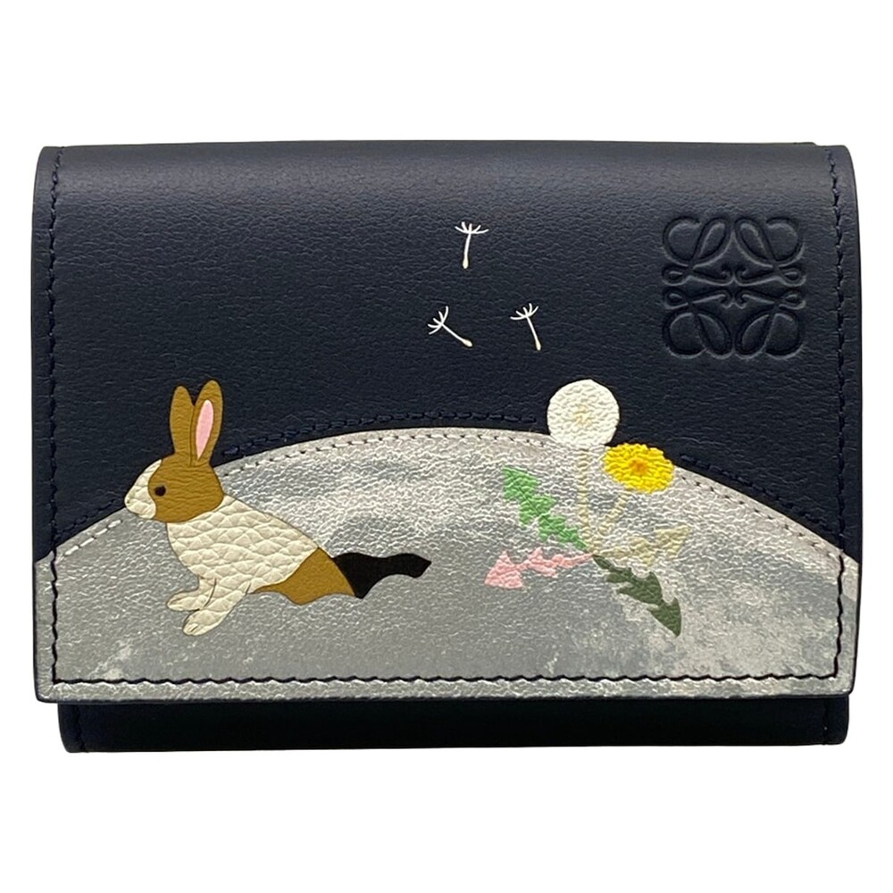 Loewe Trifold Wallet Dark Navy Silver #355090L12B
